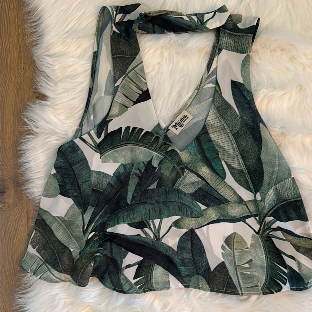 Show Me Your MuMu Green and White Tank Top